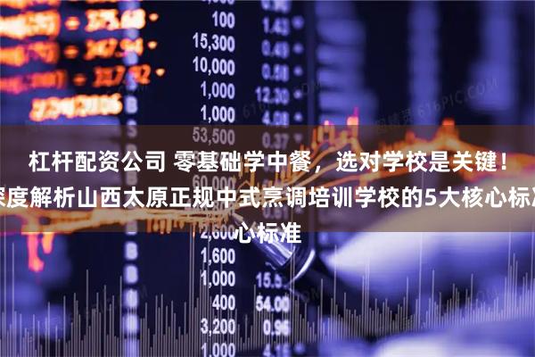 杠杆配资公司 零基础学中餐,选对学校是关键!深度解析山西太原正规中式烹调培训学校的5大核心标准